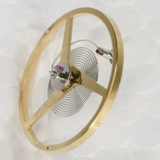 Complete Balance Wheel for ETA7750 watch movement, precision repair part for accurate timekeeping.