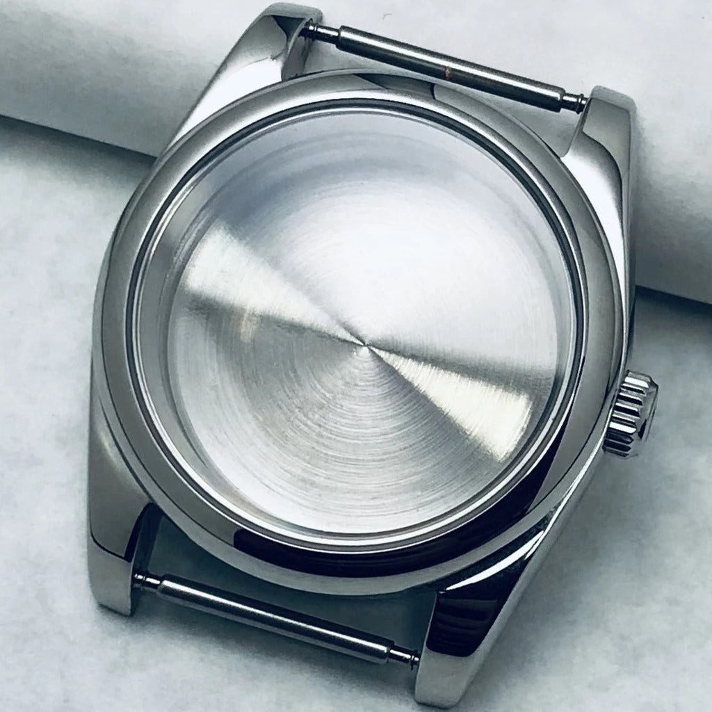 36/40mm Steel Watch Case Sapphire For NH34 NH35 NH36 ETA2824 PT5000 S Crown
