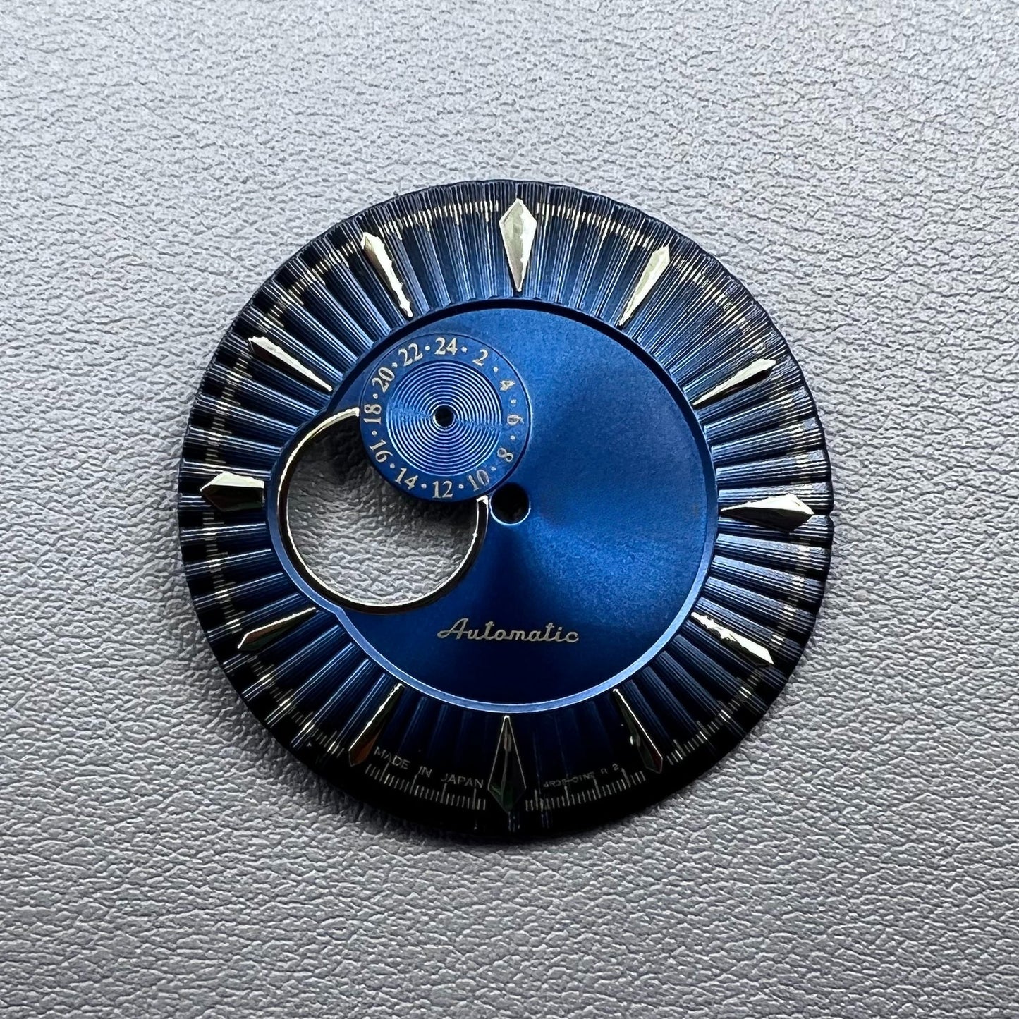 35mm Watch Dial Dark Blue Golden Nail Cocktail Modified Diving for NH39 Movement