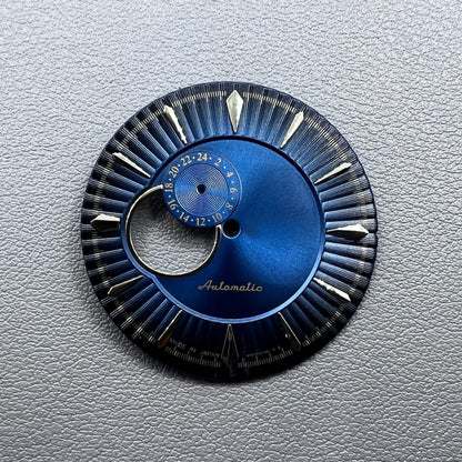 35mm Watch Dial Dark Blue Golden Nail Cocktail Modified Diving for NH39 Movement