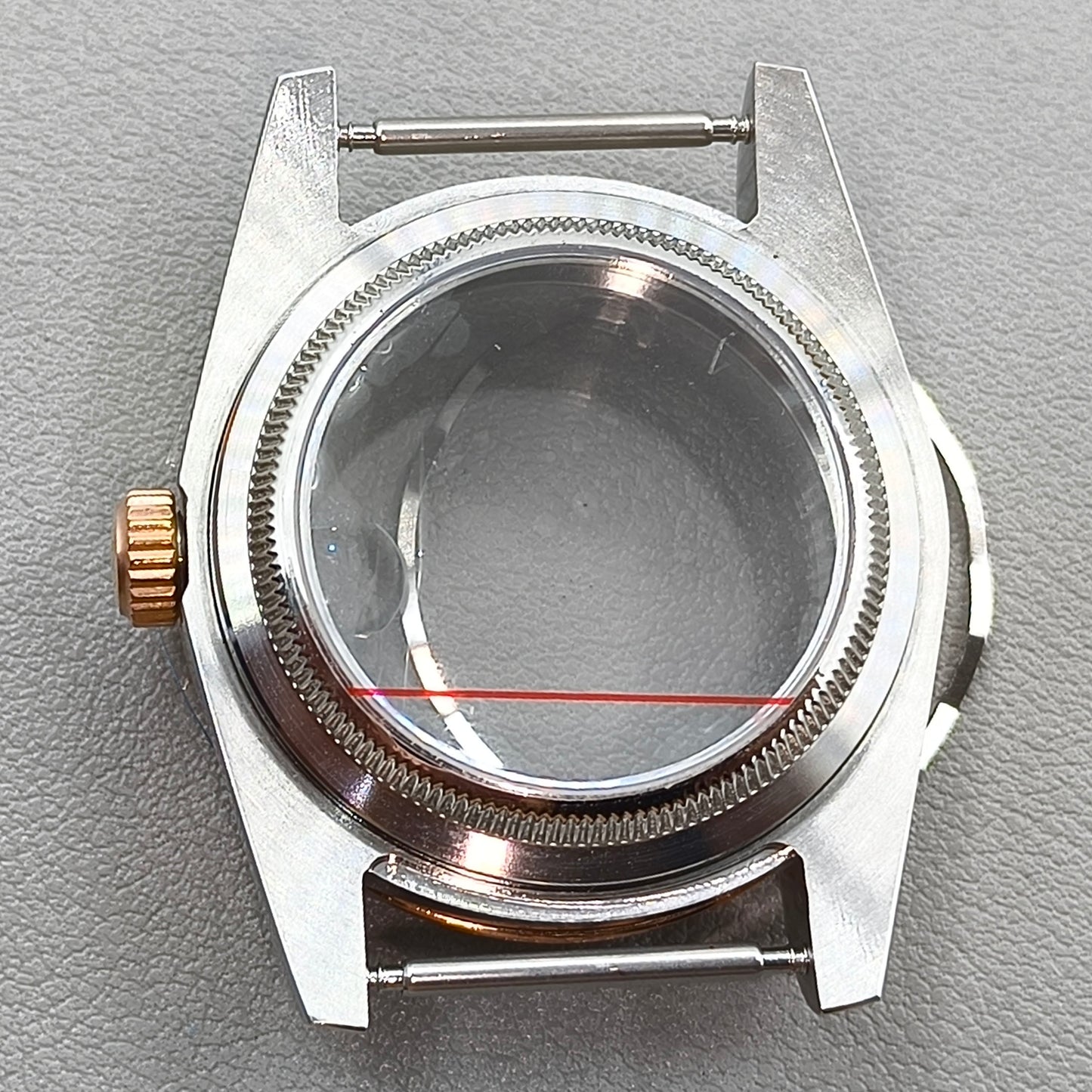39MM Gold Watch Case Transparent Caseback Sapphire Crystal for NH35/NH36/4R/7S