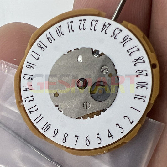 Miyota GM15 Japan Quartz Movement watch feature with date display at 6 o?clock, Japan made quality.