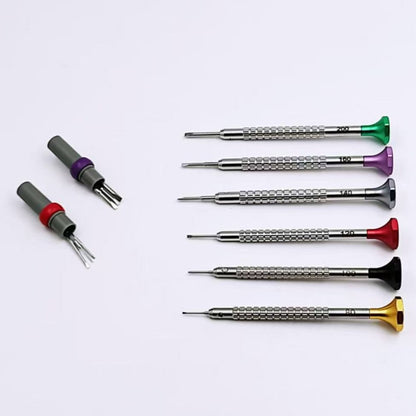 Octagonal head screwdriver set for watch repair by China Made, precision 0.8-2mm tools for detailed work.