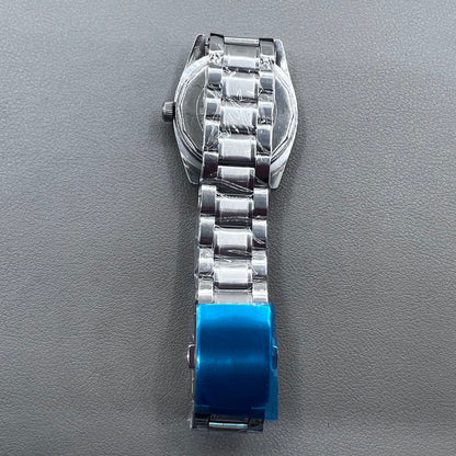 38mm DIAMOND Silver Band Manual Mechanical Watch 17 Jews White Dial Silver Case
