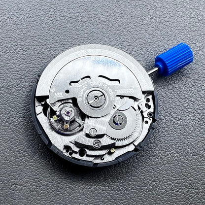 Seiko NH36A automatic movement with black Roman wheel crown, precise watch accessory for mechanical timepieces.