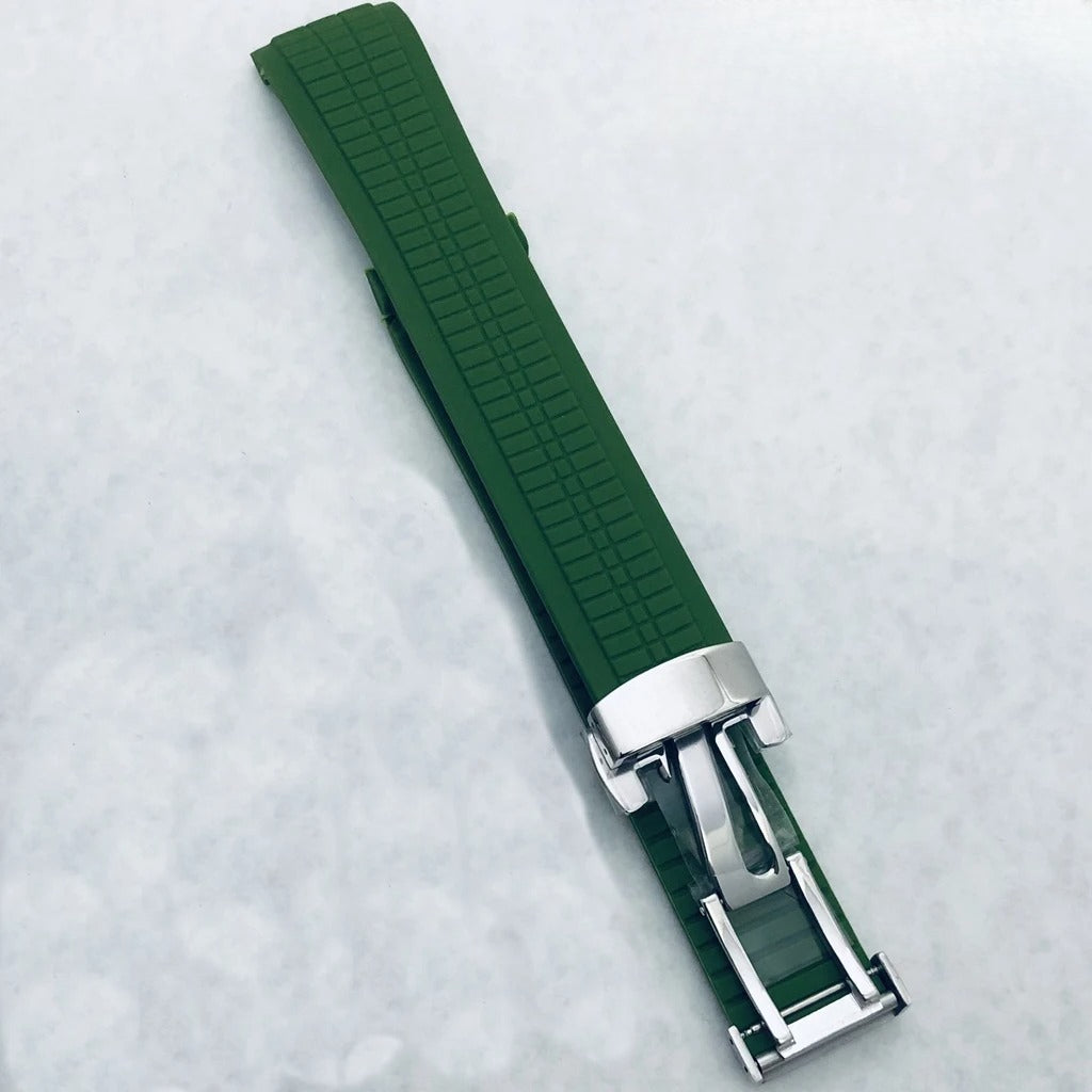 42mm Silver Watch Case Sapphire Glass Rubber Strap For NH35/34 NH36/38 NH70 NH72