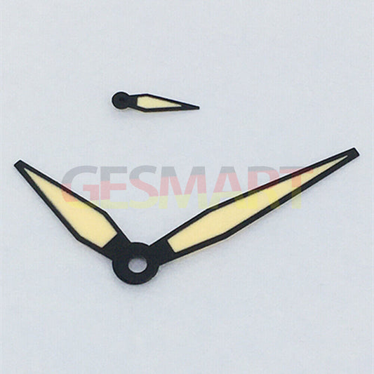 Black trim diamond-shaped orange lume watch hands for ST3600/ST3620/ETA6497/6498 movements