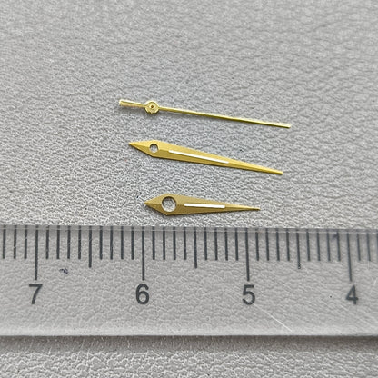 2 Sets/Pack Golden Trim Lume Arrow Shape Watch Hands for Miyota 8200 Movement