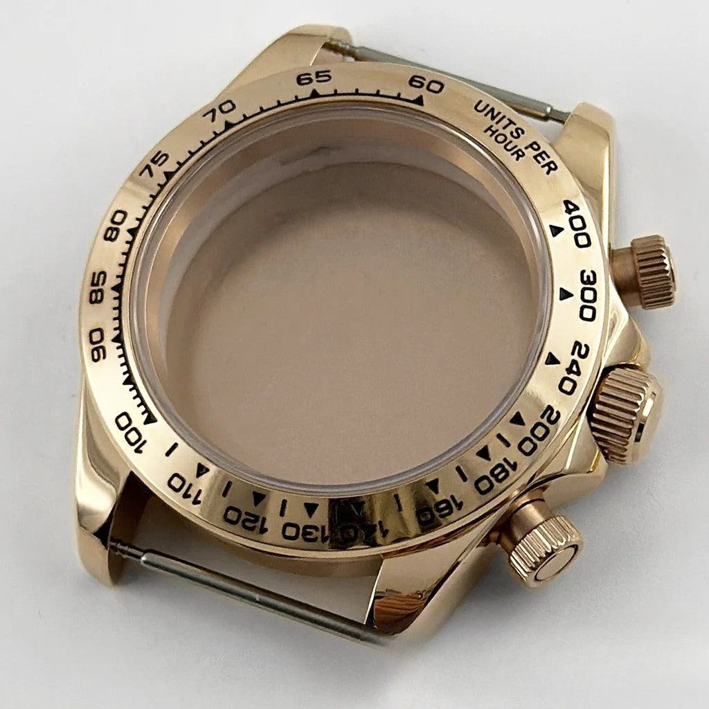 Daytona 40mm Mens Watch Steel Case for Daytona VK63 VK64 Case Fits 20mm Strap