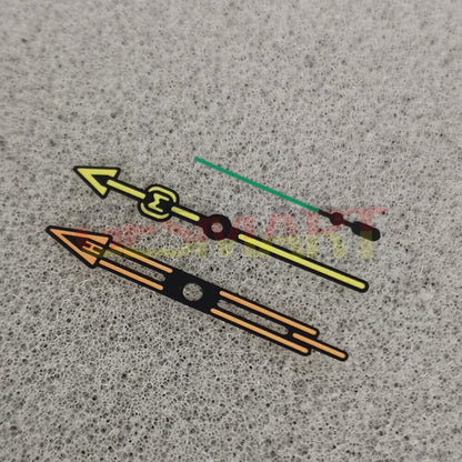 Fashion green luminous watch hands with color block trim, compatible with NH35/NH36/4R/7S movements, quality brand design.