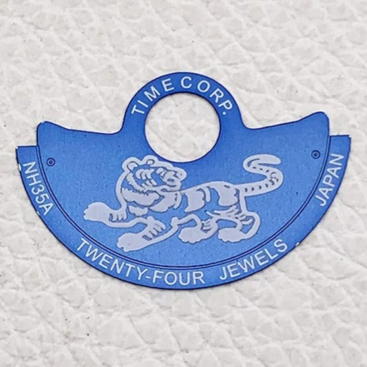 Sea Blue Tiger rotor overlay for NH35 NH36 7S26 4R35 movements, enhancing watch accessory style and function.
