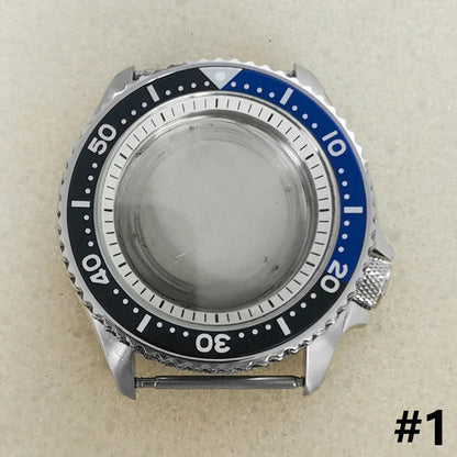 41.5mm White Chapter Ring+Bezel Stainless Steel Case Set for SKX007 NH35/NH36/4R