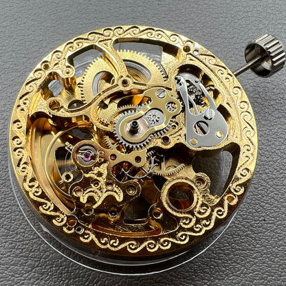 Golden Hollow 32.8mm watch with 7120 automatic mechanical movement, extra-large design.