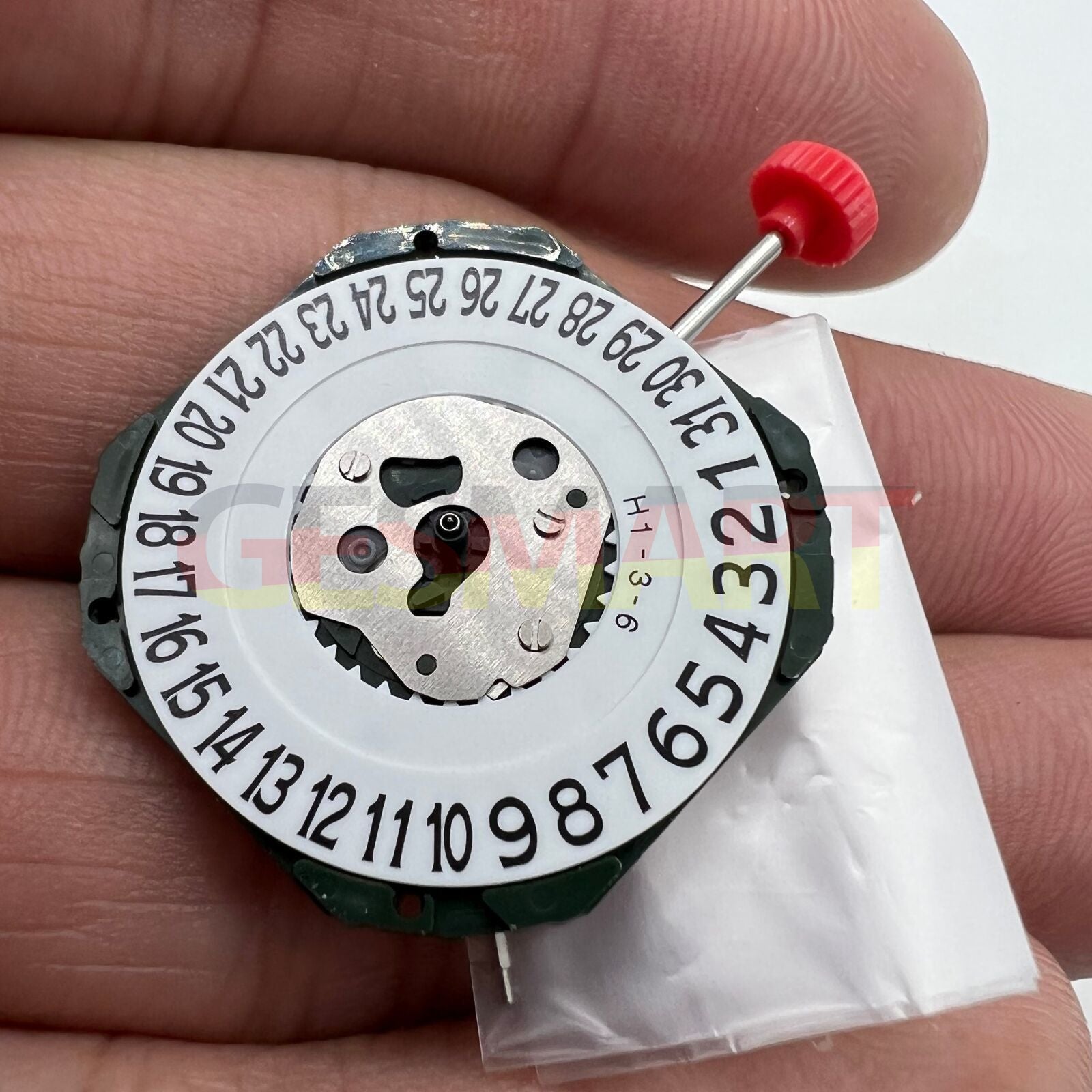 Miyota 2315 Japan quartz watch movement with date display at 6 o'clock for precise timekeeping.