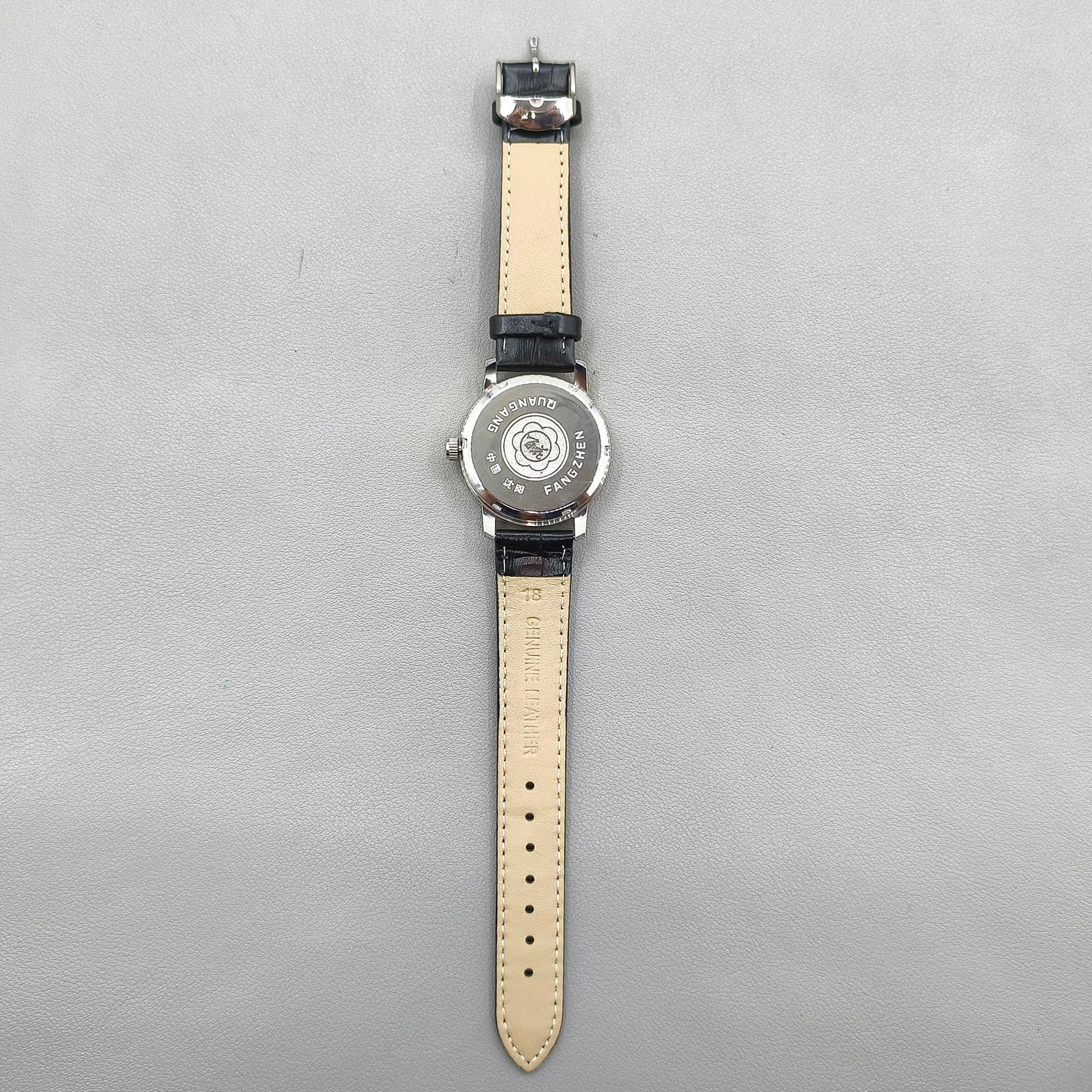 37mm China Baihua Black Strap Manual Mechanical Watch 19 Jews