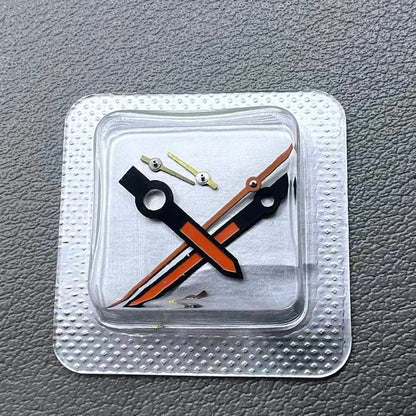 Orange and black trim second hands for ETA/Dandong 7750 watch movement, precise fit M005.0.