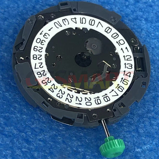 Miyota 0T45 Japan quartz movement with date display at 3 o'clock for precise timekeeping.