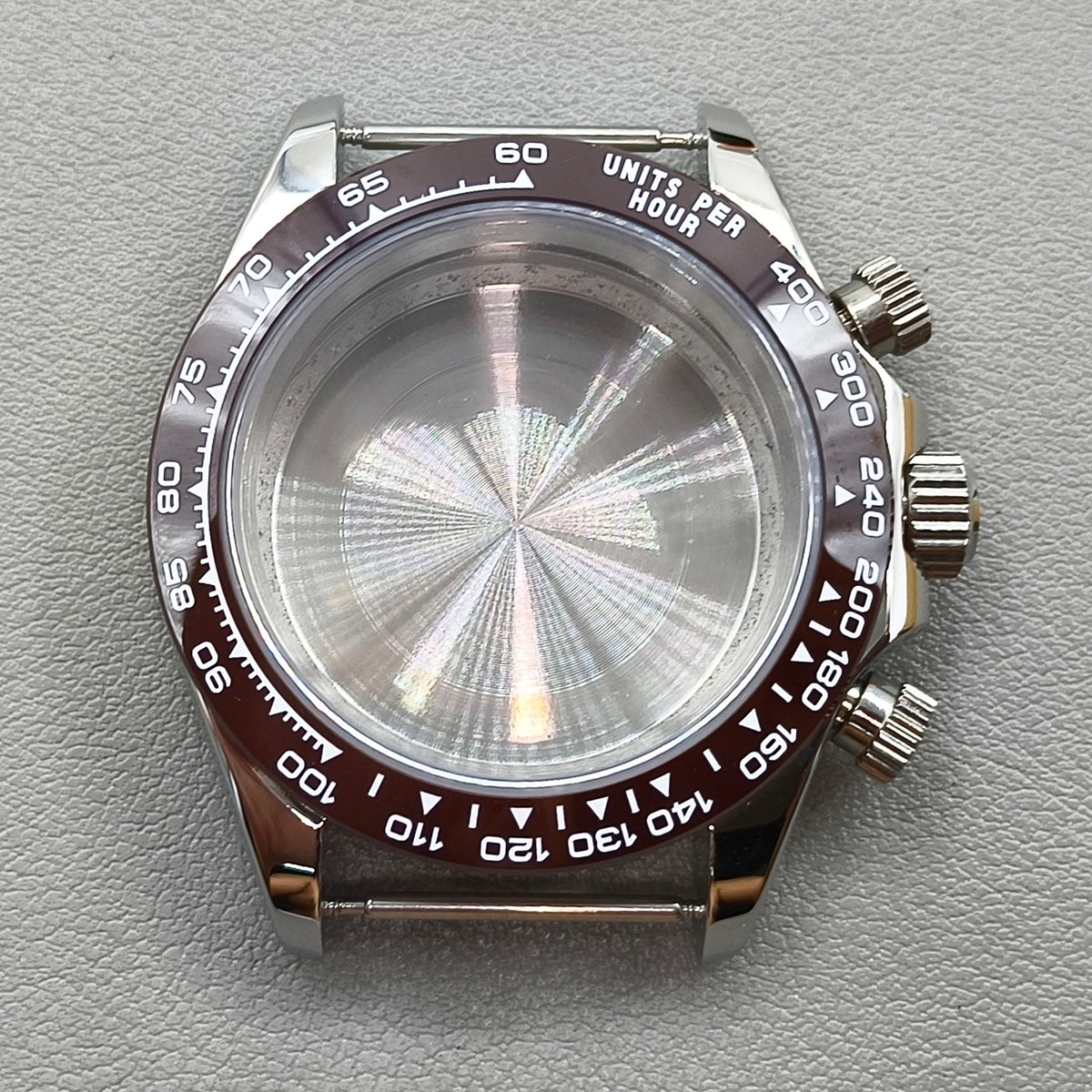 Daytona 40mm Mens Watch 316L Steel Case Brown Bezel for Daytona VK63 VK64 Case