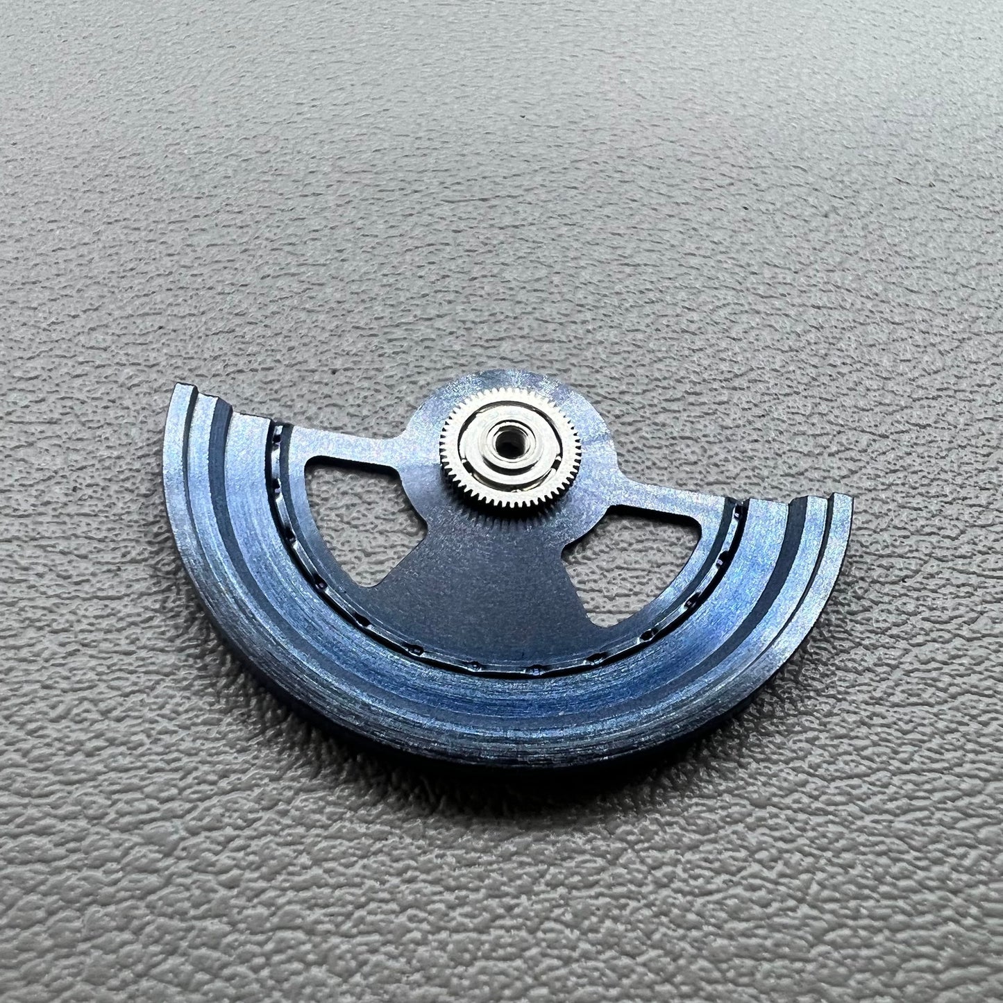 Blue hollow Geneva rotor oscillating weight for NH35 NH36 watch movements, precise and durable.