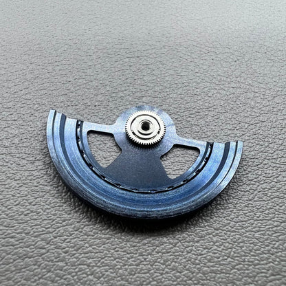 Blue hollow Geneva rotor oscillating weight for NH35 NH36 watch movements, precise and durable.