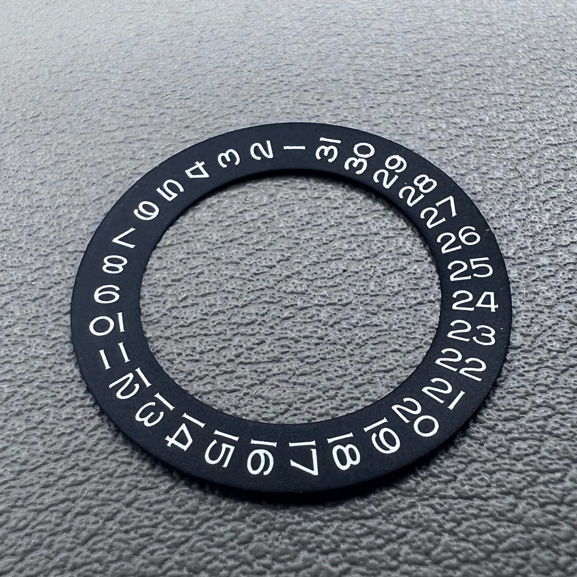 White font wheel overlay for Miyota 8215/8200 & ETA 2824/2836 movements, date at 3 o'clock, watch accessory.
