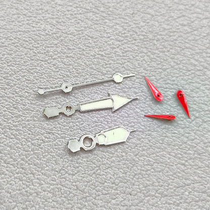 2 Sets Silver Trim Green Luminous Red Second Watch Hands for Miyota 0S60