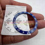 38mm Ceramic Slope Blue Ring White Font Watch Bezel Ring for Yacht Master Watch