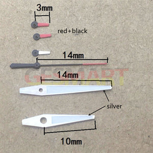 Red+White Small Second Silver Trim Watch Hands for Miyota OS10 OS20 OS60 OS80