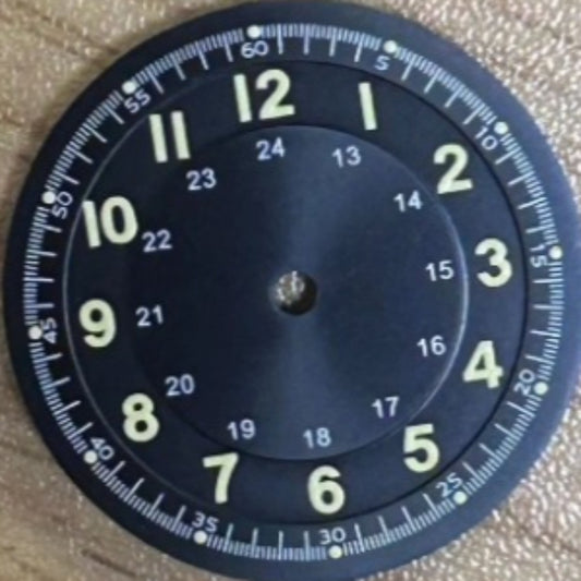 Black+Yellow 29mm Watch Dial For ETA2824 2836 Movement Green Lume