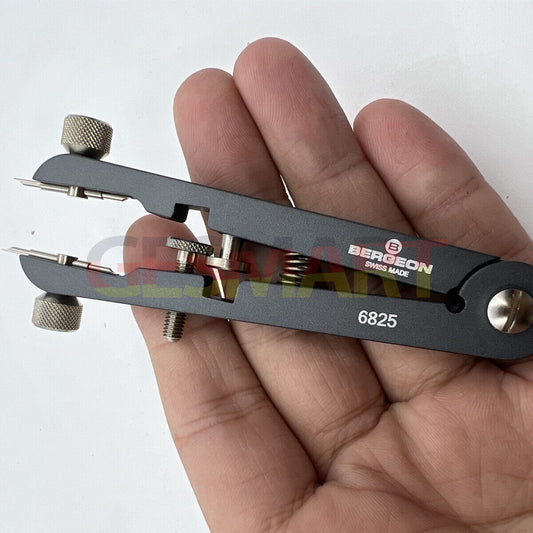 Bergeon 6825-PF spring bar pliers for precise watch bracelet removal and adjustment.