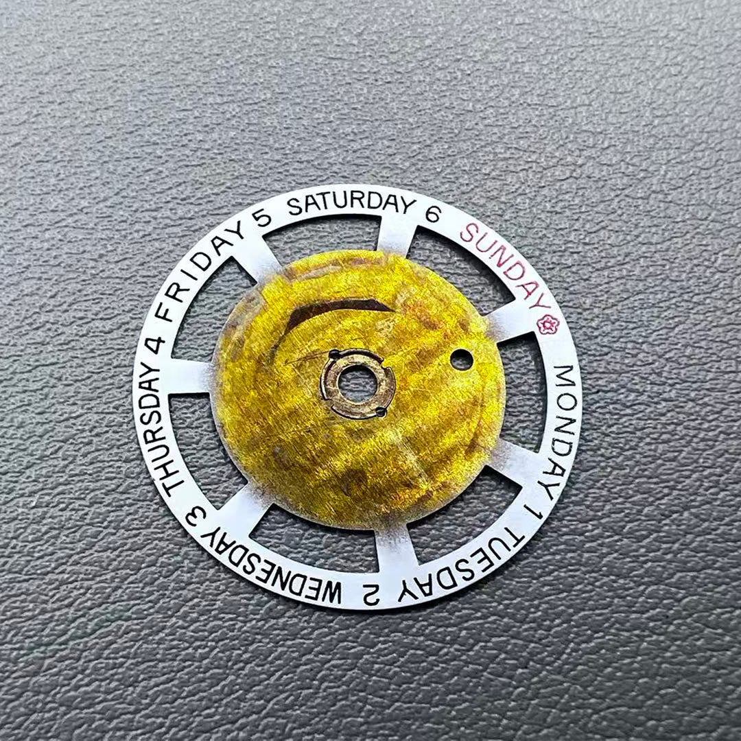 Red Plum Blossom date wheel for ETA 2834/2836/2846 watch movement, precision replacement part.