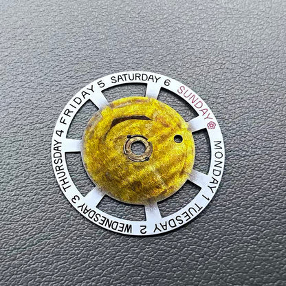 Red Plum Blossom date wheel for ETA 2834/2836/2846 watch movement, precision replacement part.