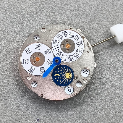 China Multifunctional Mechanical Movement Moon Phase@6 Week Disk@12