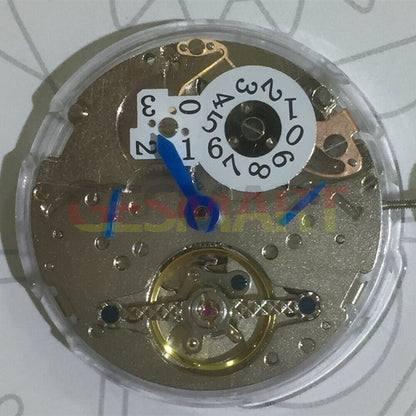 Shanghai brand multifunction automatic watch showcasing mechanical movement with date display at 12 o'clock.