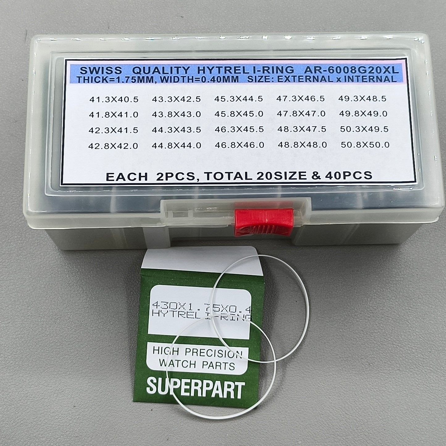 40 PIECES Watch Glass Crystal Waterproof O-ring Seal Gasket Exlarged Tool