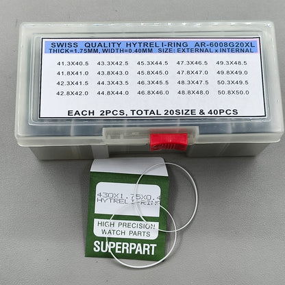 40 PIECES Watch Glass Crystal Waterproof O-ring Seal Gasket Exlarged Tool
