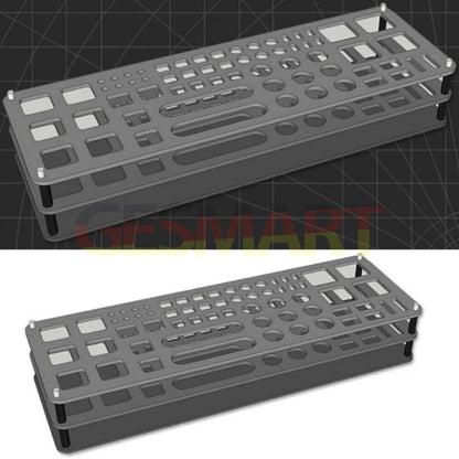 Multi-functional tool stand organizer with screwdriver storage, ideal for neat and efficient workspaces.