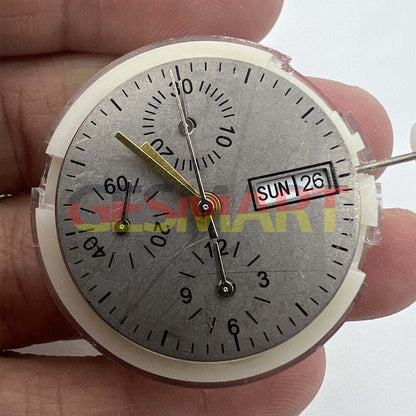 New China SHANGHAI 7750 watch accessory with automatic mechanical movement, day-date display, small second at 9 o'clock