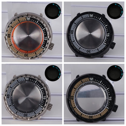 47mm Watch Case Sapphire Crystal For NH35/36 NH38 Modified Tuna Canned C3 Bezel
