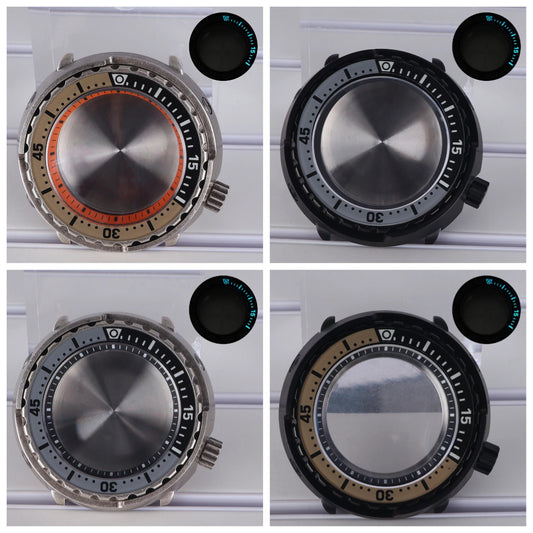 47mm Watch Case Sapphire Crystal For NH35/36 NH38 Modified Tuna Canned C3 Bezel