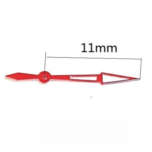 Set of 3 red 11mm hollow second hands for Miyota OS10 OS20 OS30 watch movements.