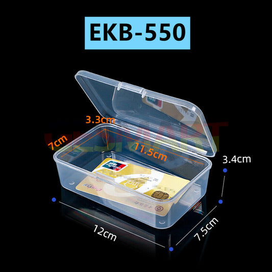 3pcs rectangular toolbox containers 3.4x12x7.5cm with hinged lids for organized storage