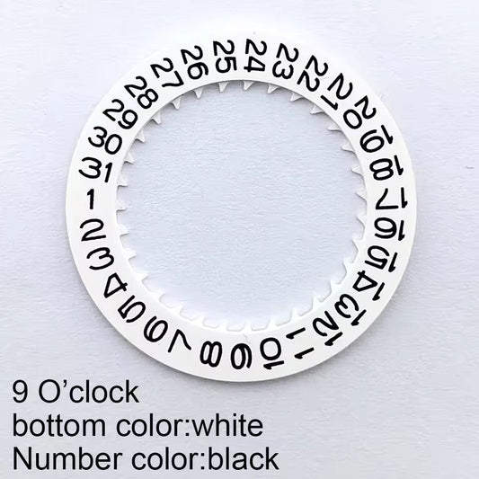 White Font Black Date Disk Wheel Date Wheel for NH35 NH36 Movement Date At 9