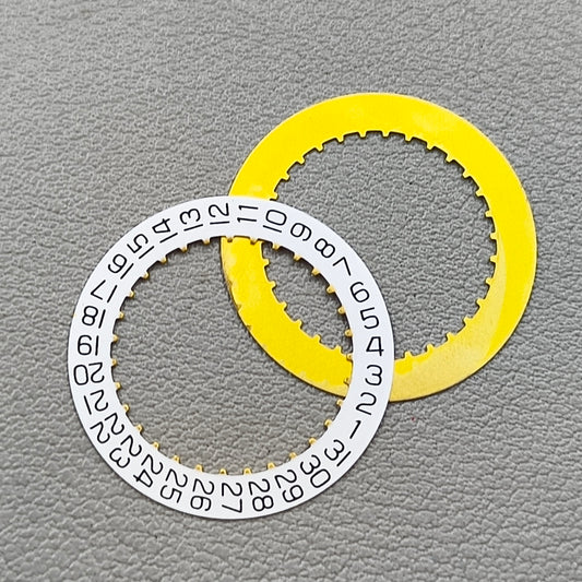 2 PIECES White Date Disk Wheel Date Wheel Generic for 2834 Movement Date@3