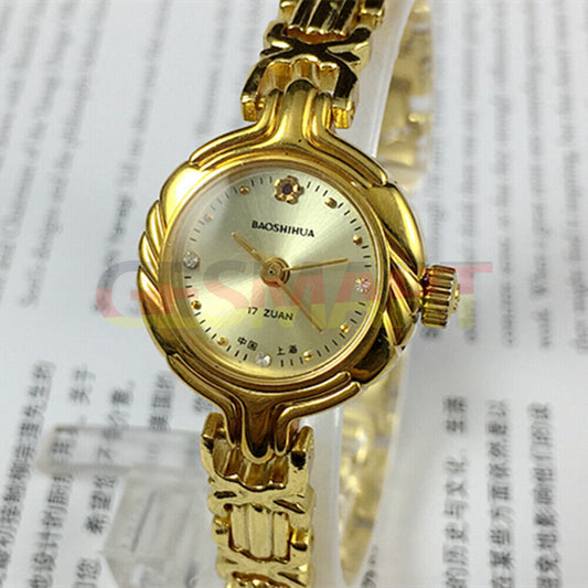 Baoshihua 22mm lady manual mechanical watch with 17 jewels and imitation diamond accents.