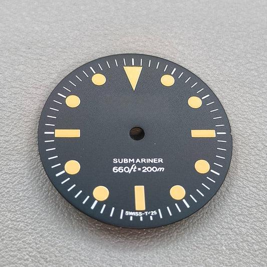 28.5mm Retro Watch Dial Green Luminous Suitable for NH35/8215/2836 Movement