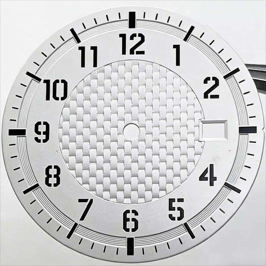 34mm White Weaving Vein No Lume Watch Dial Fit for NH35 NH36 Movement