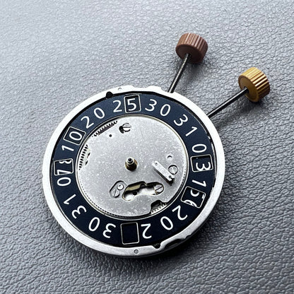 Swiss Ronda 6203B quartz movement with black disk for precise watch functionality by Ronda.