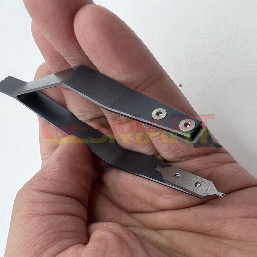 Stainless steel spring bar tweezer by 7825 for precise lug removal and watch band fitting.