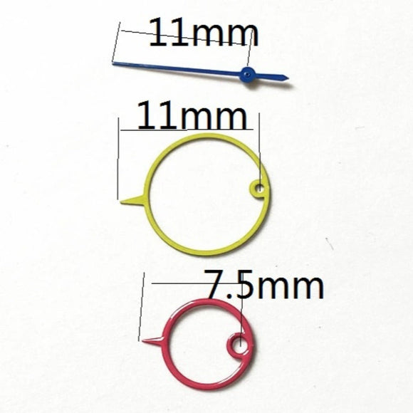Yellow Red Big Ring Fashion 11mm Watch Hands for Miyota 2035 Quartz Movement